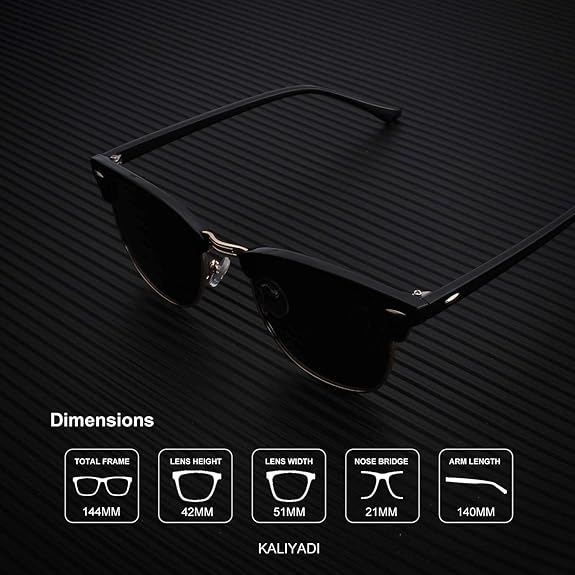 KALIYADI Polarized Sunglasses for Men & Women – UV400 Protection Semi-Riml