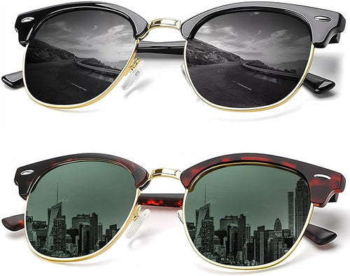 KALIYADI Polarized Sunglasses for Men & Women – UV400 Protection Semi-Riml