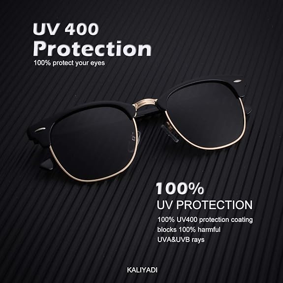 KALIYADI Polarized Sunglasses for Men & Women – UV400 Protection Semi-Riml